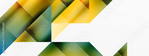 Vivid abstraction unfolds. Triangles in seamless harmony, composing dynamic geometric backdrop. Interplay of angles and hues forms captivating tapestry, evoking modernity and artistic allure