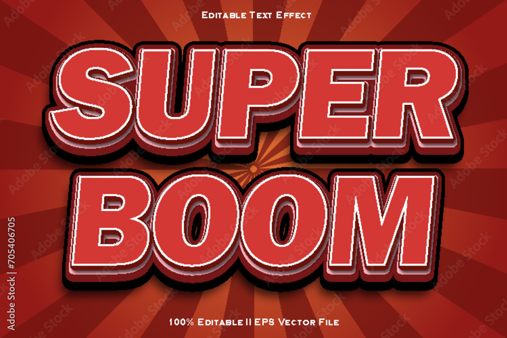 Super Boom Editable Text Effect 3d Emboss Style