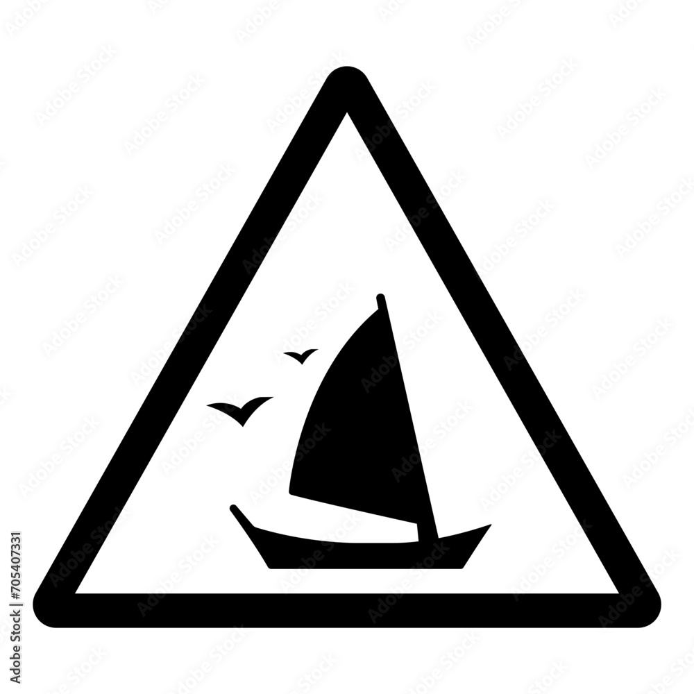 Sailboat Symbol Sign,Vector Illustration, Isolate On White Background Label. EPS10