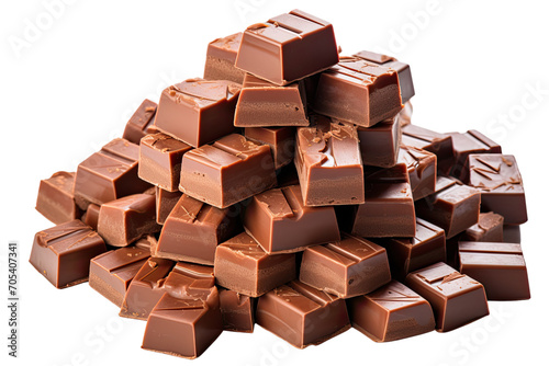 chocolate pieces isolated on transparent background