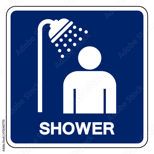 Shower Symbol Sign,Vector Illustration, Isolated On White Background Label. EPS10