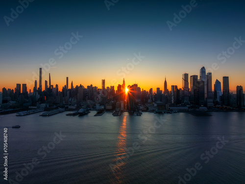 Aerial view on Reverse Manhattanhenge,