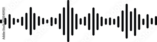 Radio Wave icon. Monochrome simple sound wave on transparent background. Vector sound wave icon. Music player sound bar. Record interface. Equalizer icon with soundwave line. used for mobile phone. photo