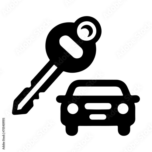 Car Key Icon vector art illustration, black color icon