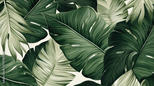 Wallpaper made of palm leaves tropical leaves pattern illustration