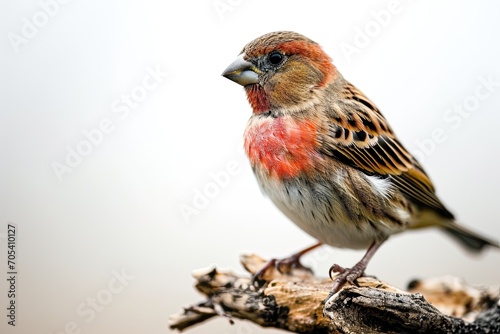 Finch bird standing on the old wood isolated on white AI Generative © Tebha Workspace