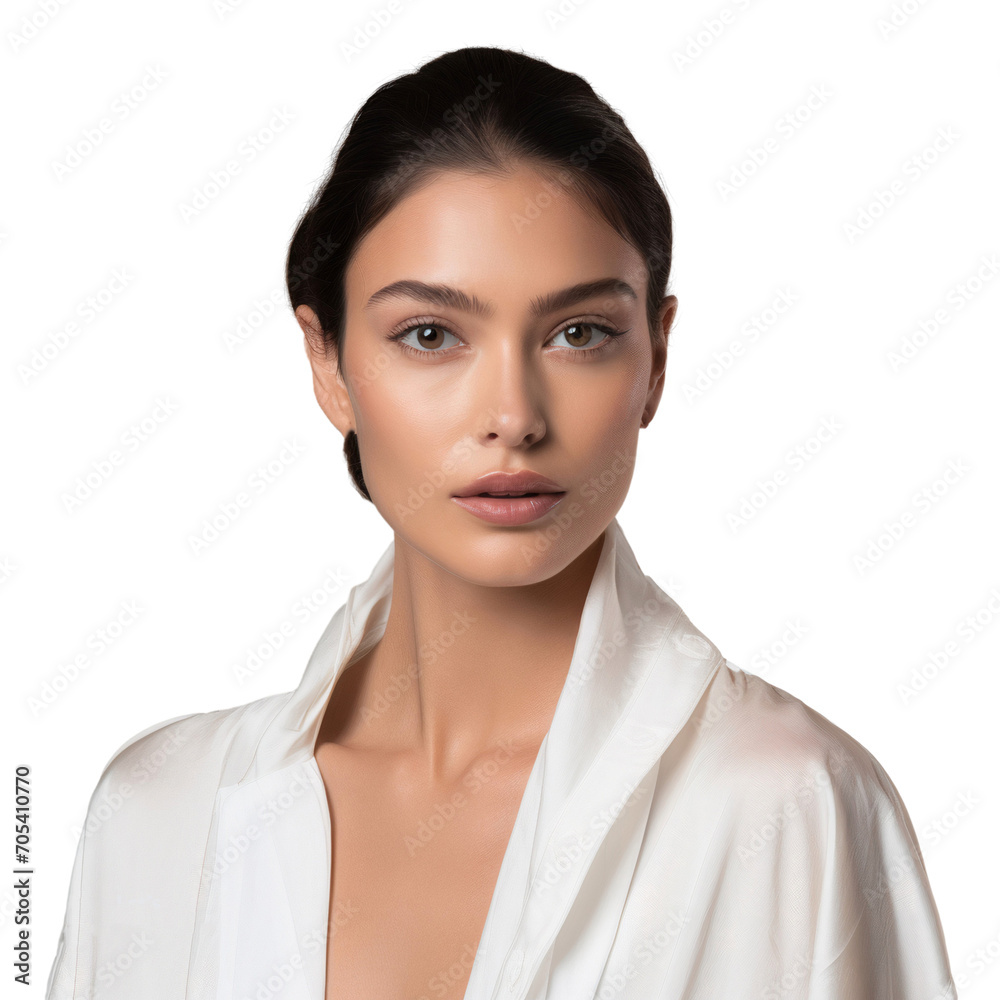 Studio portrait of a beautiful female model isolated on transparent background Studio portrait of a beautiful female model isolated on transparent background