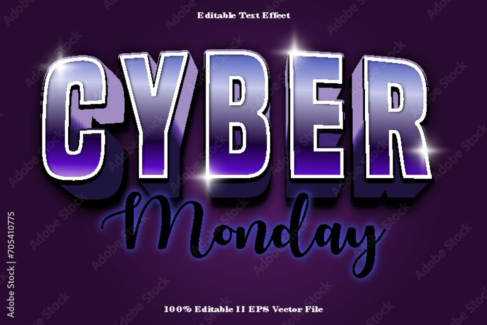 Cyber Monday Editable Text Effect 3d Emboss Gradient Style