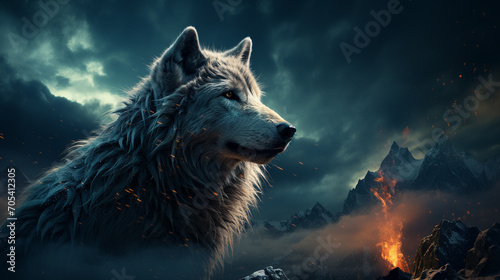 wolf howling at night © Ahmad