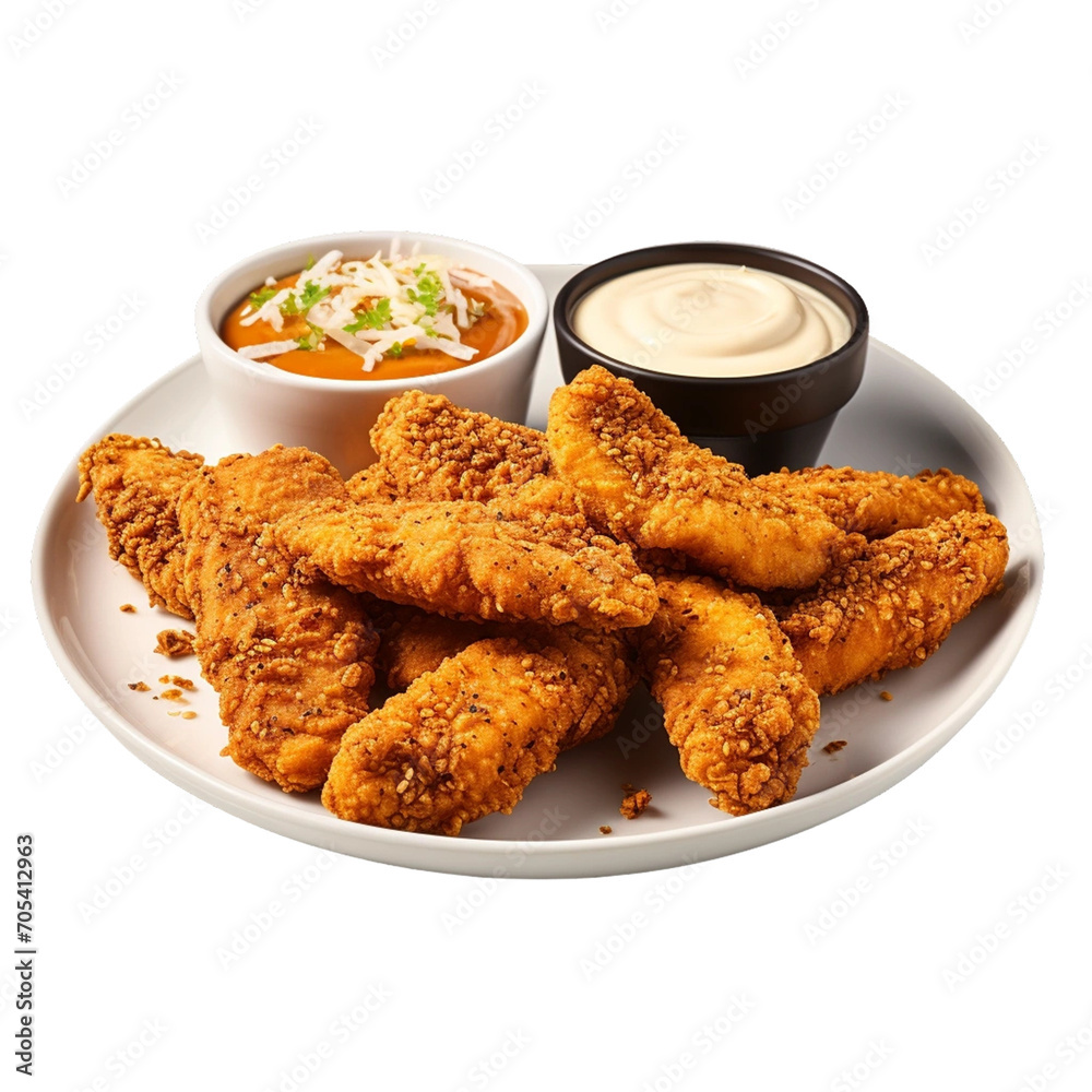 fried chicken wings on a white background.
fried chicken wings on a white background.