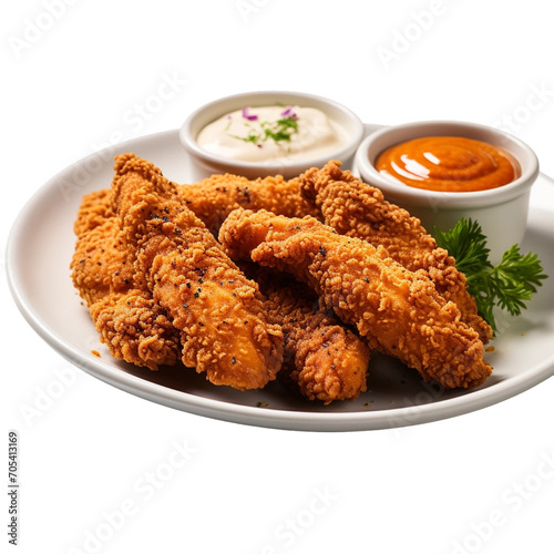 fried chicken wings on a white background. 