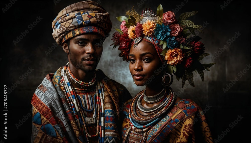 Celebrating Black History Month - studio portrait of a male and female couple