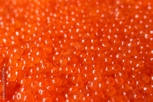 Close up of red caviar. Red caviar background. 