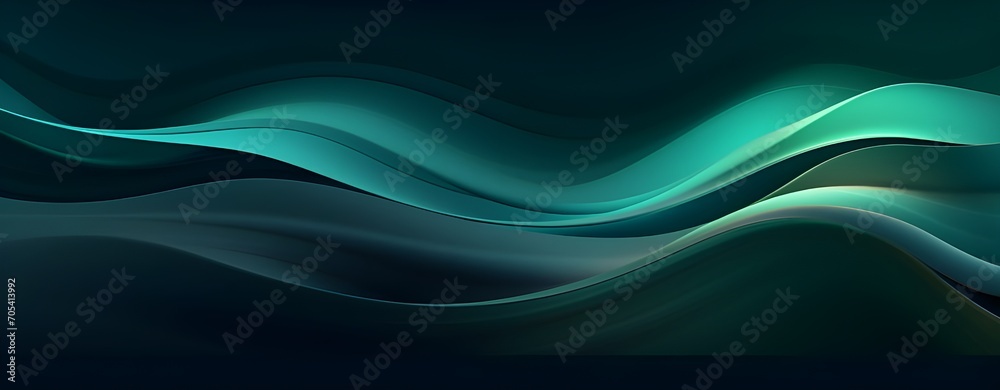 Fototapeta premium Green Waves Background