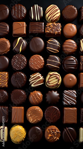 Chocolates arranged on the white background ,Chocolate day, Valentines Day, Valentines week 