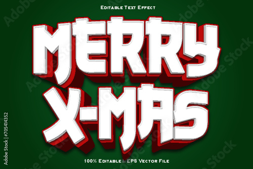 Merry X Mas Editable Text Effect 3d Emboss Style