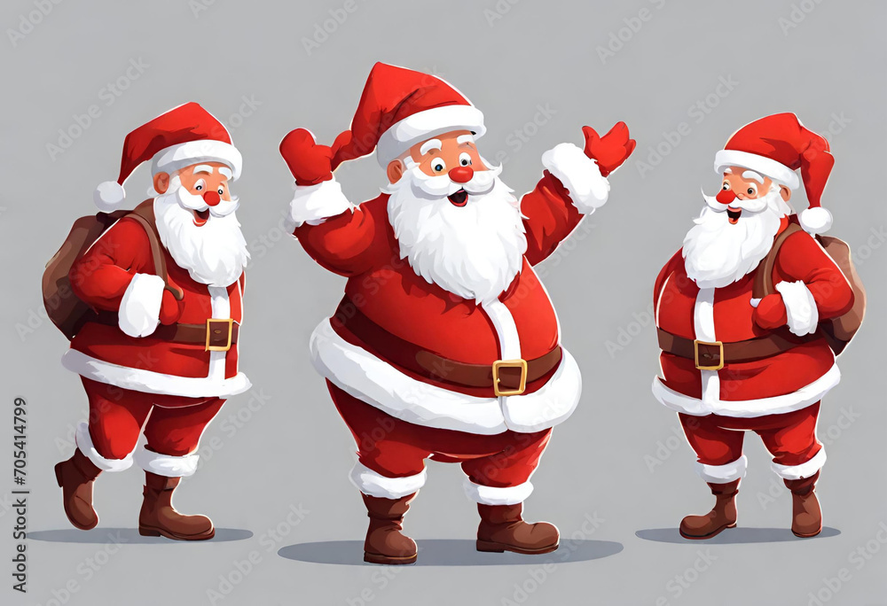 santa claus collection, christmas holiday illustration santa claus collection, christmas holiday illustration