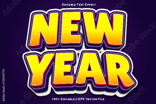 New Year Editable Text Effect 3d Emboss Gradient Style