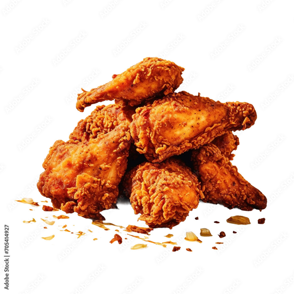 fried chicken wings on a white background.
fried chicken wings on a white background.