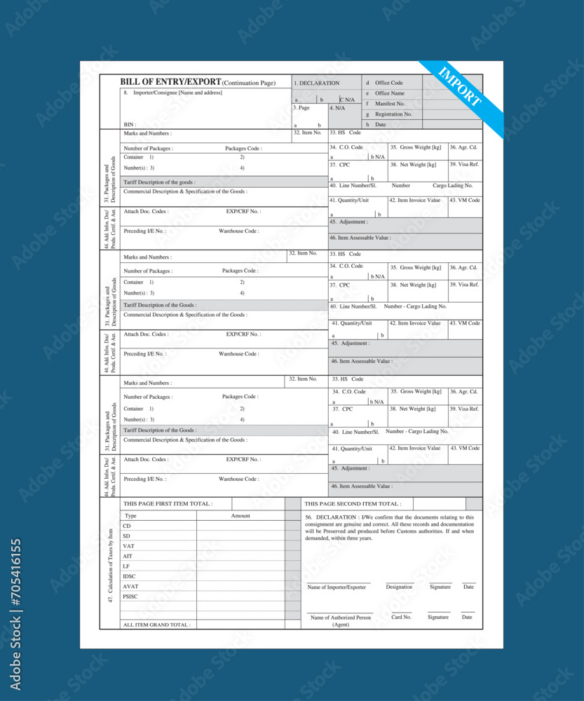 Vecteur stock bill challan template design challan delivery challan