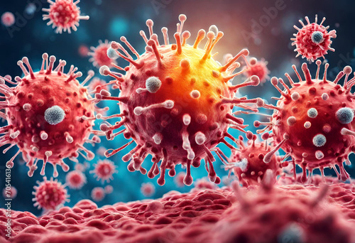 3d rendered illustration of a cells, blood cells, 3d rendered illustration of a virus, v3