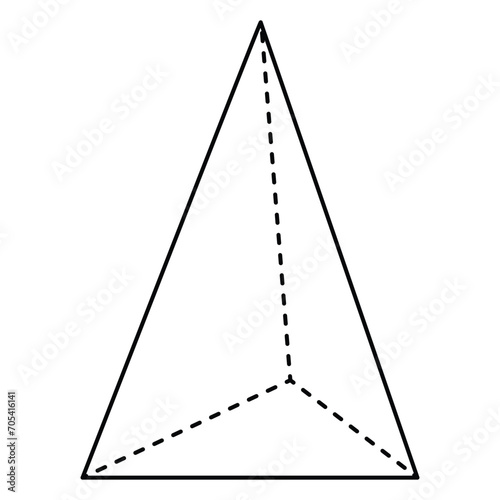 geometric figure triangle icon over white background, line style, vector illustration