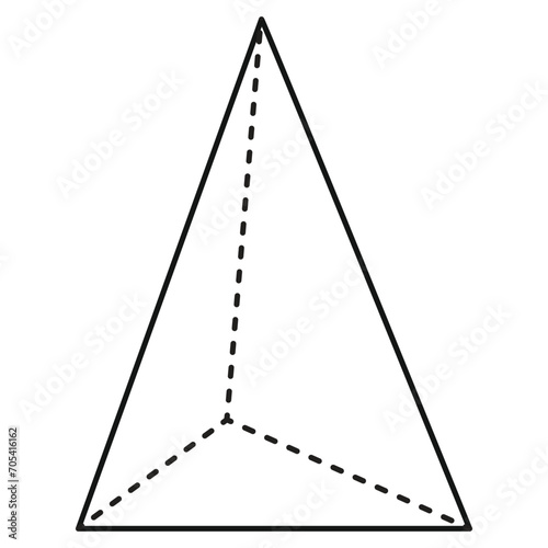 geometric figure triangle icon over white background, line style, vector illustration