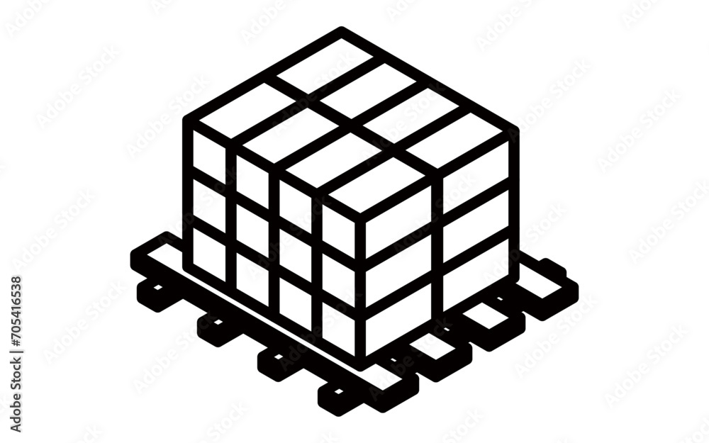 Simple isometric illustration of loads on pallets, logistics, distribution, etc. Simple isometric illustration of loads on pallets, logistics, distribution, etc.