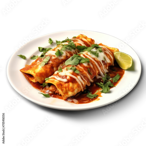 Enchilada on authentic plate isolate on transparency background png 