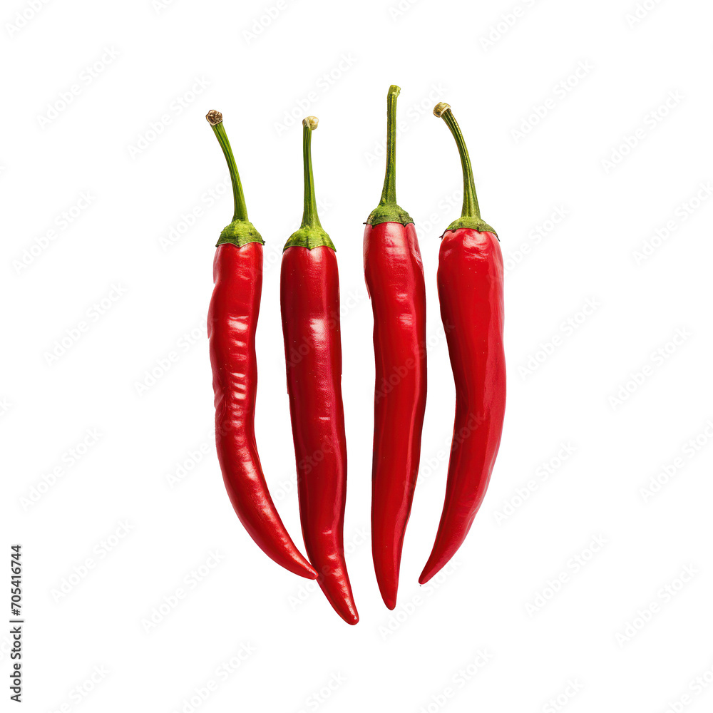 red hot chili peppers isolate on transparency background png 