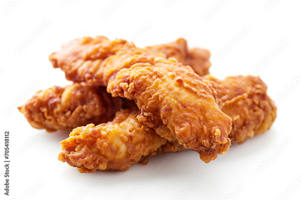 fried chicken tenders on white background fried chicken tenders on white background