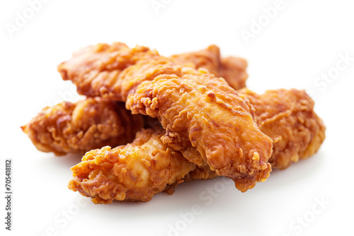 fried chicken tenders on white background