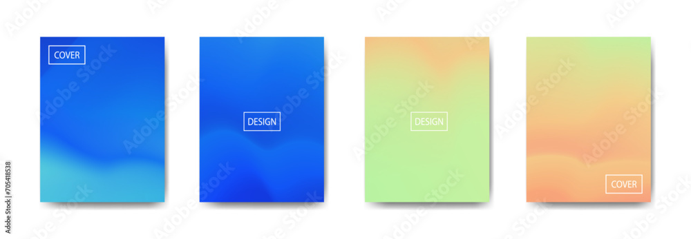 set of abstract background with beautiful gradation color, colorful background for poster flyer banner backdrop.vertical banner.cool fluid background vector illustration