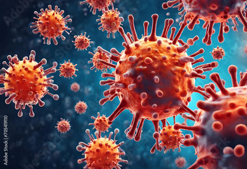 blood cells  3d rendered illustration of a virus