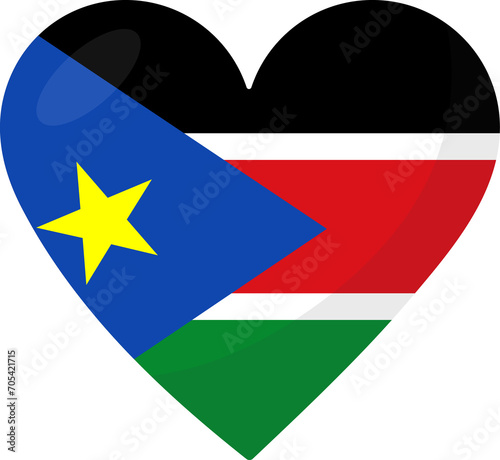 South Sudan flag heart 3D style. Free Download South Sudan flag heart 3D style. - GFXLoad