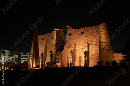 Luxor Temple in Luxor, ancient Thebes, Egypt. Luxor Temple is a large Ancient Egyptian temple complex located on the east bank of the Nile River