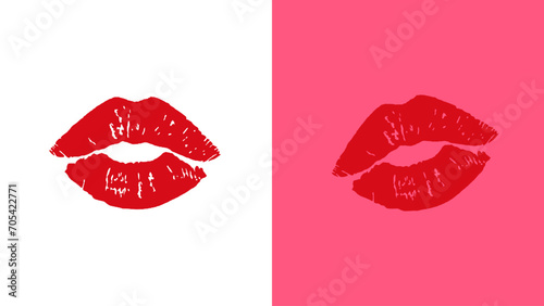 Lips. Lip icon sign. Sexy Lips icon vector design. Kissing Lips vector illustration. Red kissing print flat. 