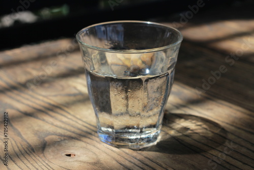 water drink on the wooden table