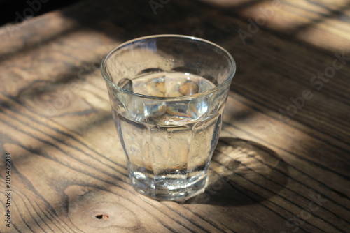 water drink on the wooden table