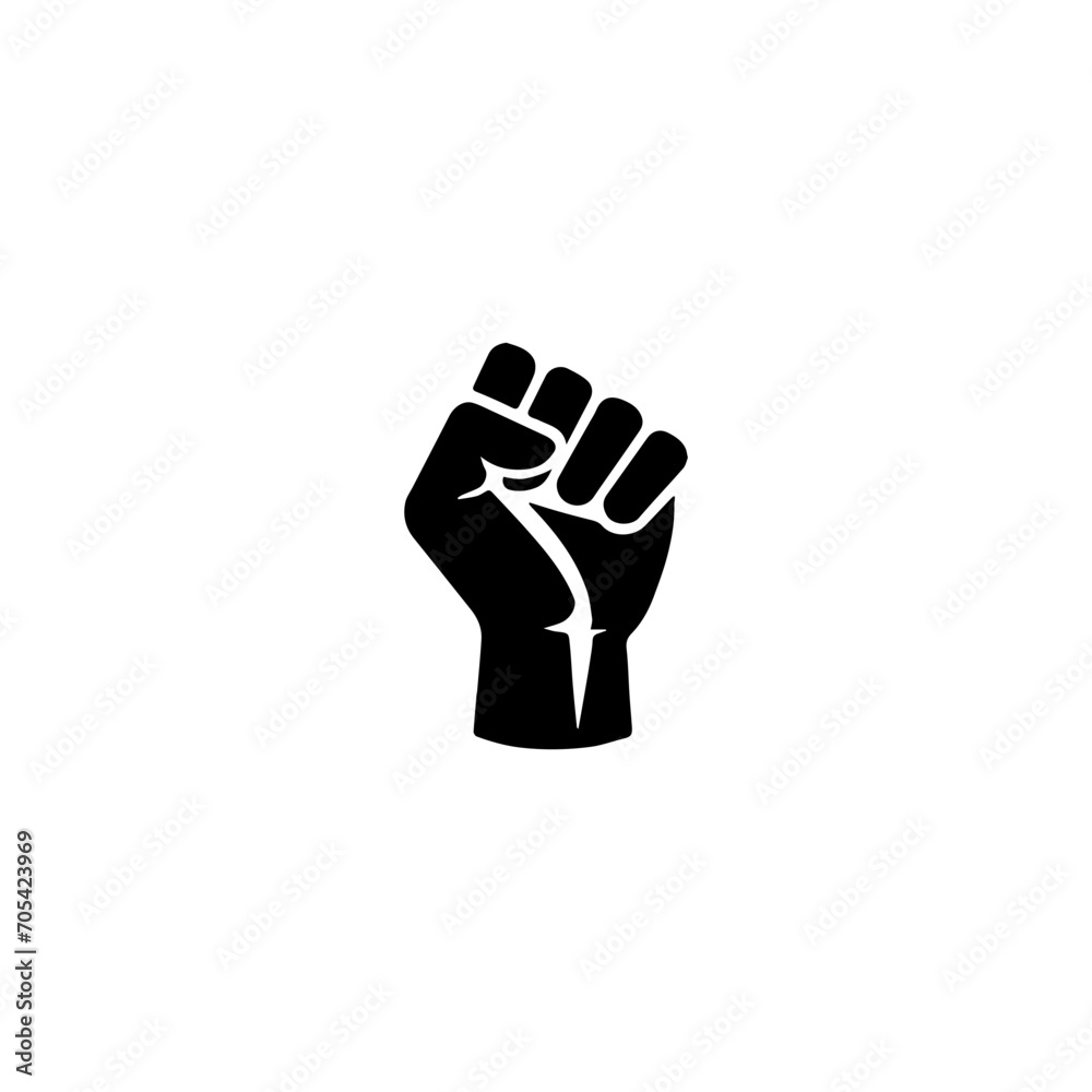 Fist Logo Design Vector Black and white on white background Fist Logo Design Vector Black and white on white background