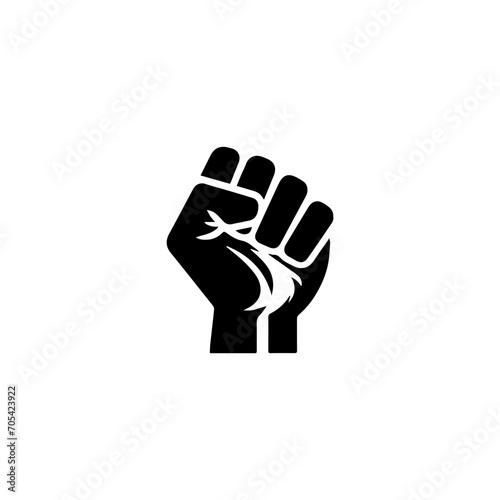 Fist Logo Design Vector Black and white on white background