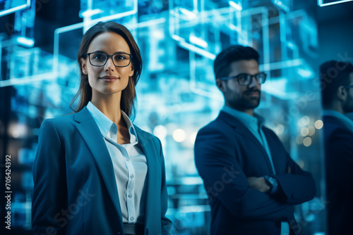 Portrait of a business team Generative AI