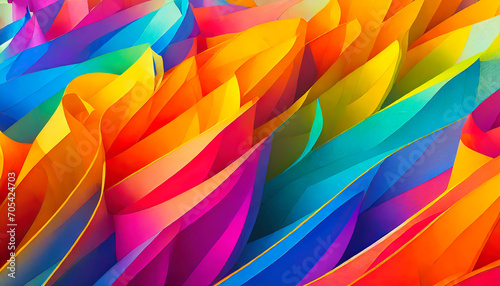 Abstract background of colorful origami paper sheets.