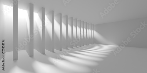 White Abstract Modern Architecture Interior Background