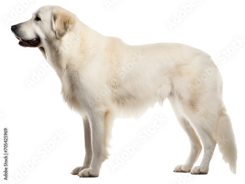 Great Pyranees Dog, Realistic, Side view, Standing, Full Body, Illustration, generative ai photo