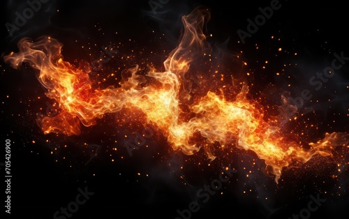 fire flame isolated black background