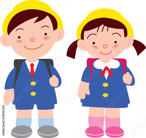 小学生の男の子と女の子