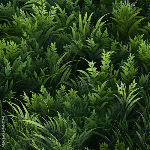 Lush Green Leafy Jungle, Green Leafy Lush Flora Pattern,Seamless Pattern Images
