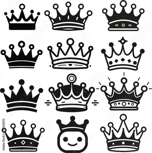 crown vector black and white