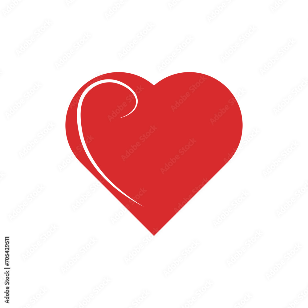 red heart icon on white background